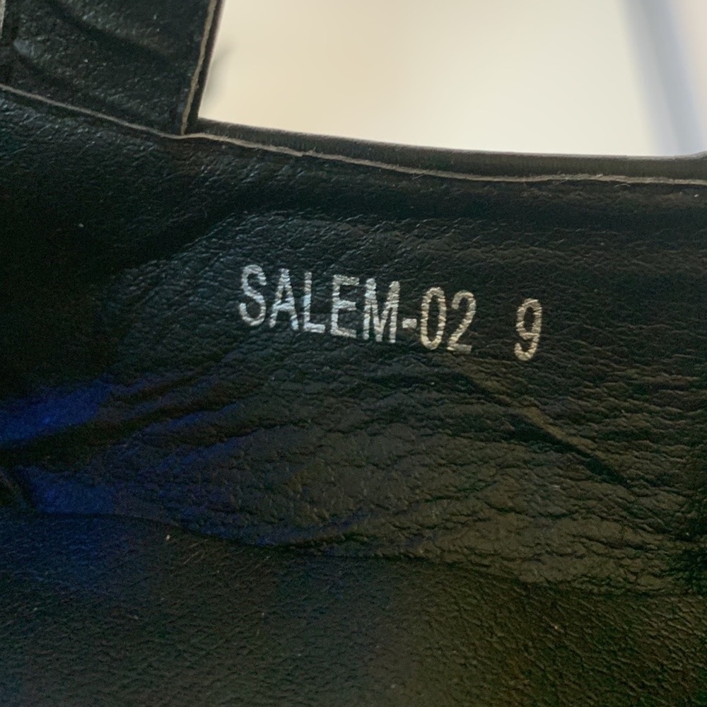 Vintage Style Buckle Strap Stack Heel Zipper Black Ankle Boot Shoes Women's - Picture 9 of 10